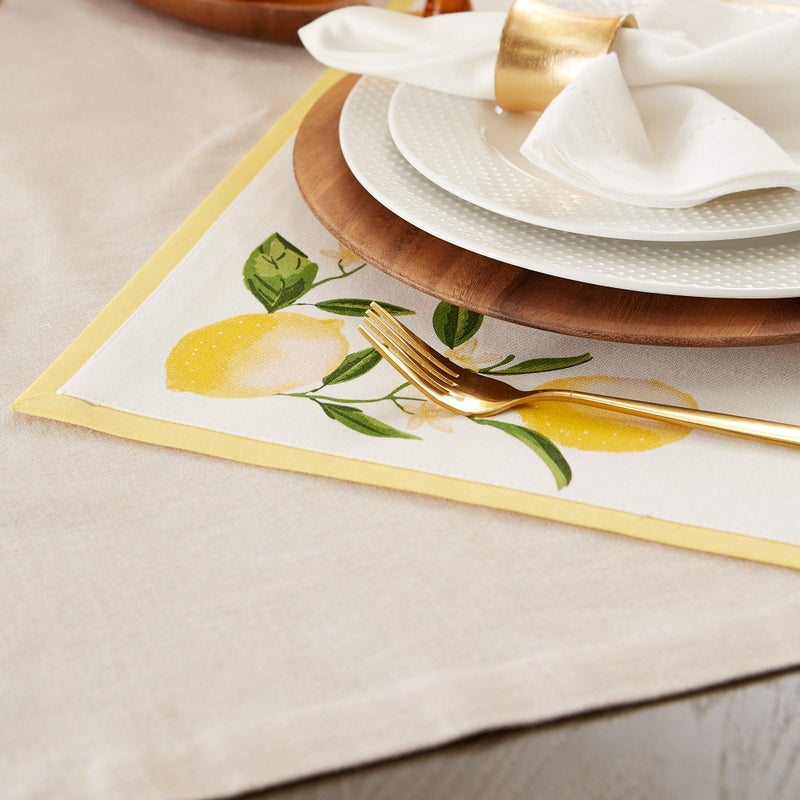 DII Lemon Bliss Tabletop Collection, Placemat Set, 6 Piece - Image 4